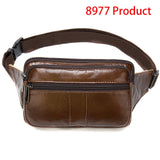 MVA Men's Waist Bag Leather Male Fanny Pack Men's Belt Bag for Man Belt Pouch Phone Hip Bum Bags Belts Travel Waist Packs 8966