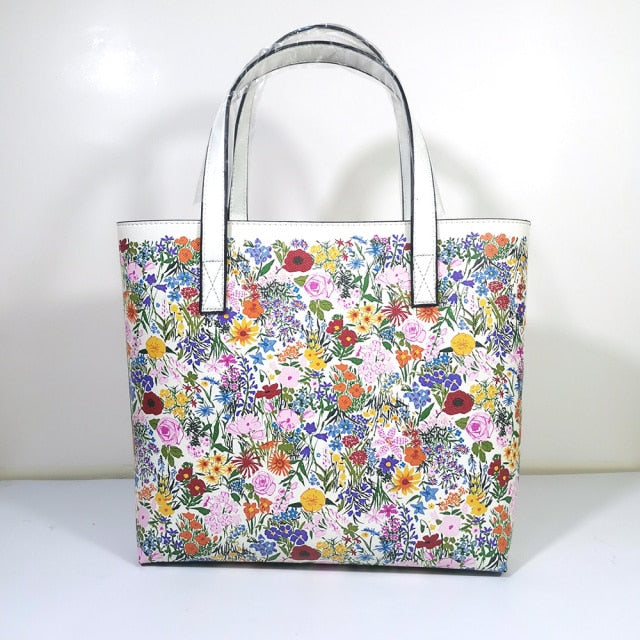 Kylethomasw  Italy Luxury Print Travel Shoulder Bag Floral Textured-Leather Shopper Tote large tote bag famous brand bag women girl handbag