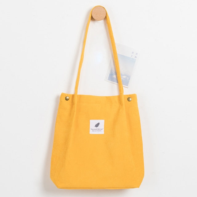MABULA Casual Foldable Corduroy Shopping Bag High Quality Eco friendly Reusable Grocery Tote Handbag Lightweight Shoulder Bags