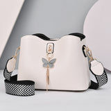 2021 Women White Handbag New Designer Butterfly Tassel PU Leather Messenger Bags Ladies Crossbody Female Tote Shoulder Bag