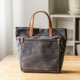 Japanese Tote Bag with Pockets Women Shoulder Leather Handbag Canvas Sling Bags Crossbody Travel Bag large capital shopping bag