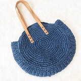 Summer Round Straw Bags for Women Rattan Shoulder Bag 2021 New Handmade Woven Beach Handbags Female Message Handbag Totes Bag