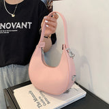 Half Moon Design PU Leather Small Underarm Shoulder Bags 2021 New Women Brand Luxury Fashion Lady Party Handbags and Purses