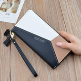 Geometric Luxury Leather Wallets Women Long Zipper Coin Purses Tassel Design Clutch Wallet Female Money Credit Card Holder