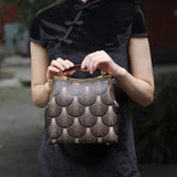 2021 Newest Designer Lock Shell Bags Vintage Pure Handmade Bag Fringe Chain Women Shoulder Crossbody Bag Chic Women's Handbags