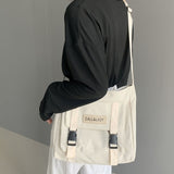 Kylethomasw  Fashion Classic Simple Messenger Bag Women's South Korea Chic Postman Bag Lady Student Nylon Waterproof Canvas Schoolbag