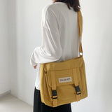 Kylethomasw  Fashion Classic Simple Messenger Bag Women's South Korea Chic Postman Bag Lady Student Nylon Waterproof Canvas Schoolbag