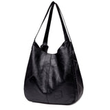 Soft leather handbags for women large capacity Shopping shoulder tote bags elegant purse brown crossbody bucket bags wallet