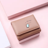 Women Cute Small Dinosaur Wallet Buckle Folding Girl Wallet Brand Designed Pu Leather Coin Purse Female Card Holder