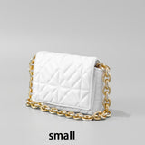 Fashion Thick Chain Thread Shoulder Bag Retro Casual Women Hand Bags Female Leather Solid Color Quilted Chain Handbag for Women