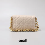 Fashion Thick Chain Thread Shoulder Bag Retro Casual Women Hand Bags Female Leather Solid Color Quilted Chain Handbag for Women