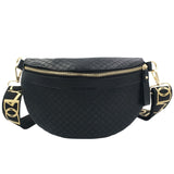 Thick Chain Women's Fanny Pack Plaid leather Waist Bag Shoulder Crossbody Chest Bags Luxury Designer Handbags Female Belt Bag