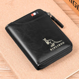 Men's Wallets Genuine Leather Wallet RFID Anti Theft Male Business Card Holder Travel Money Bag Purse Zipper Wallet Men