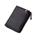 Men's Wallets Genuine Leather Wallet RFID Anti Theft Male Business Card Holder Travel Money Bag Purse Zipper Wallet Men