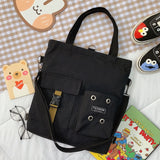 Women New Cute Bear Cartoon Canvas Bag Female Fashion Cool Girl Student School Shoulder Crossbody Messenger Bag Satchels