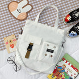 Women New Cute Bear Cartoon Canvas Bag Female Fashion Cool Girl Student School Shoulder Crossbody Messenger Bag Satchels