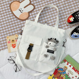 Women New Cute Bear Cartoon Canvas Bag Female Fashion Cool Girl Student School Shoulder Crossbody Messenger Bag Satchels