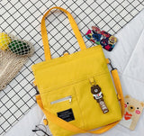 Women New Cute Bear Cartoon Canvas Bag Female Fashion Cool Girl Student School Shoulder Crossbody Messenger Bag Satchels