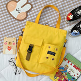 Women New Cute Bear Cartoon Canvas Bag Female Fashion Cool Girl Student School Shoulder Crossbody Messenger Bag Satchels