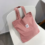 Kylethomasw Women's Shopper Shopping Bag Canvas Shoulder Bag Female Hand Bags Corduroy Environmental Storage Reusable Foldable Tote Bag