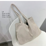 Kylethomasw Women's Shopper Shopping Bag Canvas Shoulder Bag Female Hand Bags Corduroy Environmental Storage Reusable Foldable Tote Bag