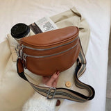 Women Crossbody Fashion Shoulder Bag Wide Strap Soft Leather Female Messenger Bag For Ladies High Quality Semicircle Saddle Bags