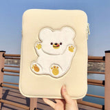 New Laptop Sleeve Case For iPad pro 9.7 10.5 11 inch Bear Dog Korean Ins Style Mac Tablet Ipad Storage Pouch Fashion Inner Bag