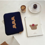 New Laptop Sleeve Case For iPad pro 9.7 10.5 11 inch Bear Dog Korean Ins Style Mac Tablet Ipad Storage Pouch Fashion Inner Bag