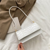 Kylethomasw  Popular Crocodile Pattern Handbags New Fashion PU Leather Shoulder Bags for Women 2021 Leather Textured Buckle Underarm Bags