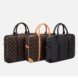 Printed Leather Business Briefcase Men/Women Messenger Bag 14 inches Laptop Shoulder Bag Fashion Crossbody Bags Computer Handbag