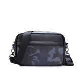 New Men's Multifunction vegan Leather Crossbody Bags square bag casual camouflage Messenger Bag Small Leather Sling Shoulder Bag