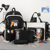 Kylethomasw  4 Pcs Women's Nylon Backpack Backpacks for School Teenagers Girls High Capacity Unisex Fashion Waterproof School Bag Laptop Bag