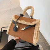 Kylethomasw   Fashion Lamb Plush Women's Bag For Fall Winter New Plush Bag Designer Handbag High Quality Luxury One Shoulder Messenger Bag