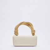 Light Beige Handbags Small Square Flap Drawstring Handle Summer New Style Rectangular Handbag Underarm Bags for Women