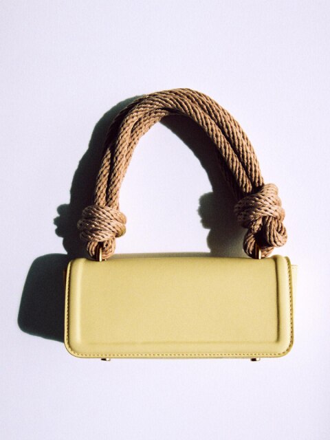 Light Beige Handbags Small Square Flap Drawstring Handle Summer New Style Rectangular Handbag Underarm Bags for Women