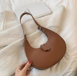 Half Moon Design PU Leather Small Underarm Shoulder Bags 2021 New Women Brand Luxury Fashion Lady Party Handbags and Purses