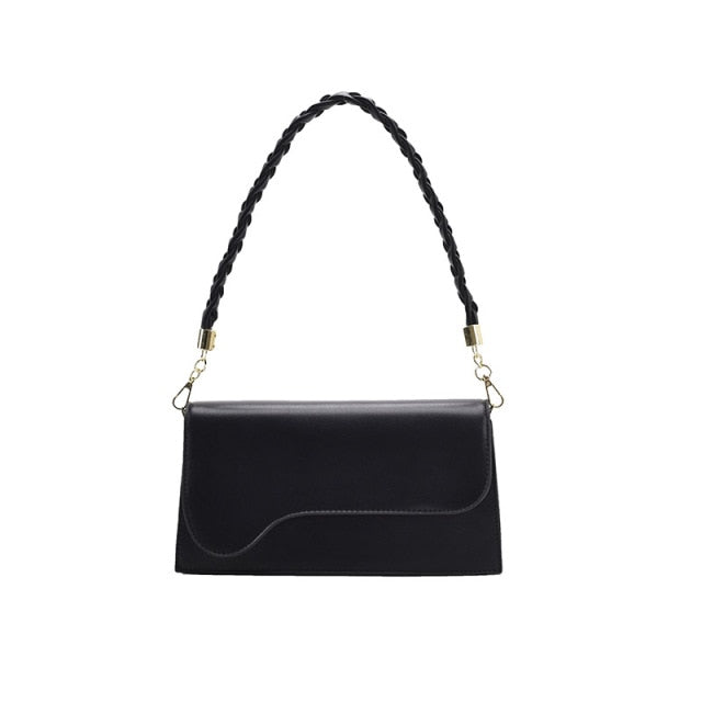 Simple Style Small PU Leather Crossbody Bags For Women  Elegant Baguette Bag Shoulder Handbags Female Travel Hand Bag