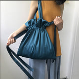 Kylethomasw  new simple lattice women handbag Tote pack large capacity portable shopping bag Smooth satin handbag with shoulder bag