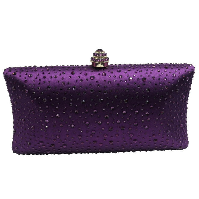 Hot Orange Crystal Clutch Evening Clutch Bags for Womens Party Crystal Evening Bags and Box Clutch Black/Green/Purple/Gray/Gold