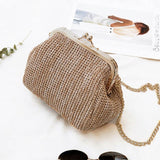 Small rattan bag women crossbody wicker hand-bag straw Shoulder bag for women boho bag ladies evening beach handbag clutch w407