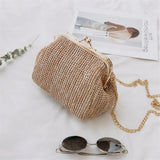 Small rattan bag women crossbody wicker hand-bag straw Shoulder bag for women boho bag ladies evening beach handbag clutch w407